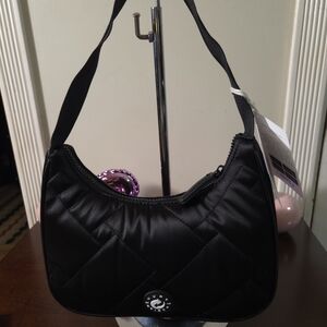 NWT Kurt Geiger Black Nylon Hobo Quilted Shoulder Bag